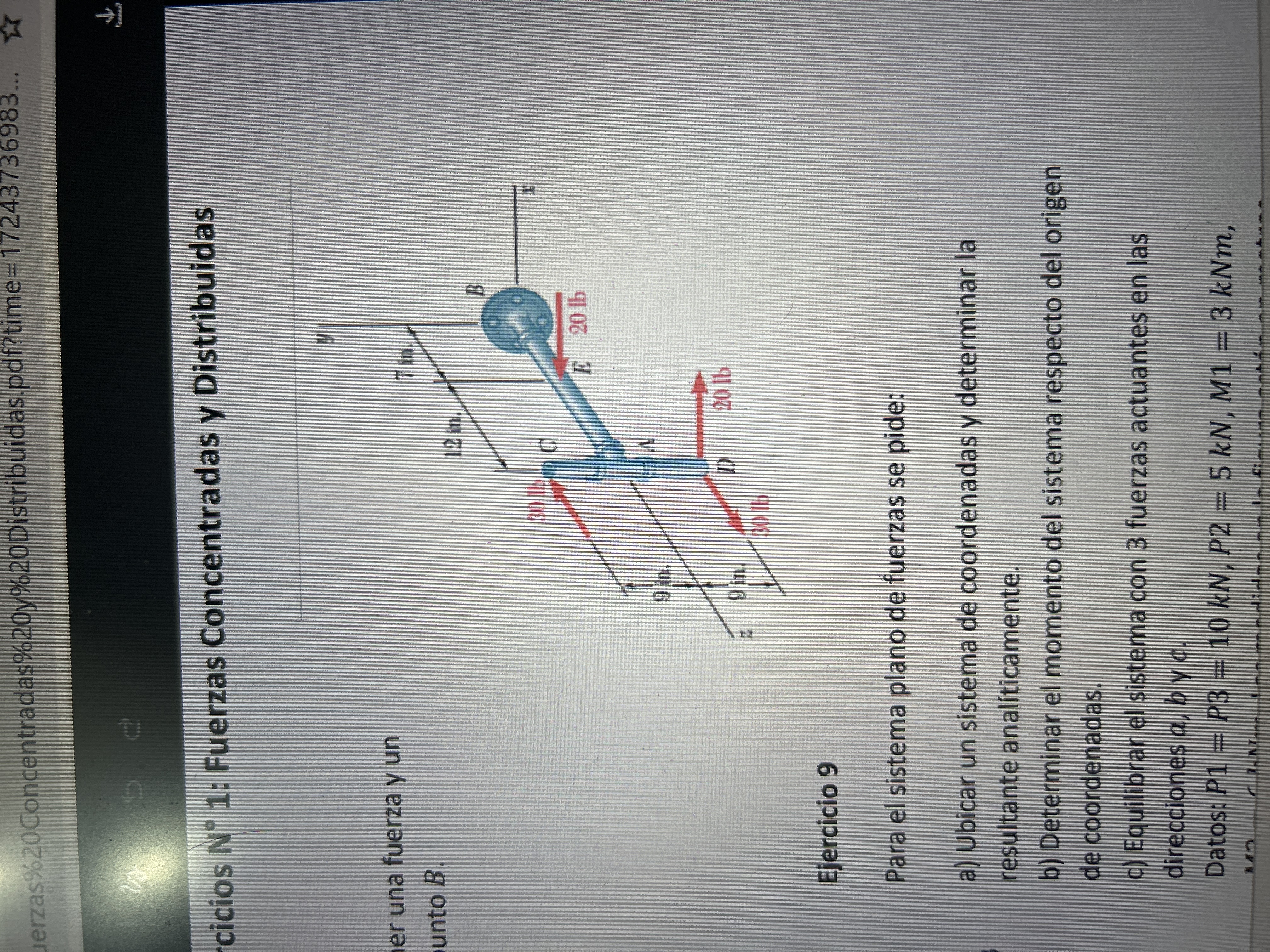 Un esquema de un ejercicio de equilibrio